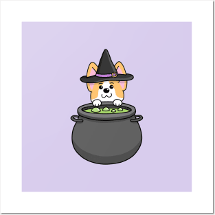 Corgi Wizard Cauldron Potion Posters and Art